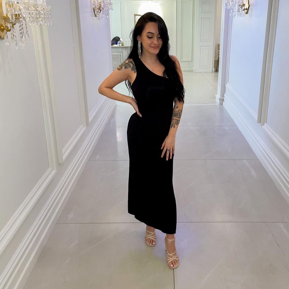 Black one shoulder dress